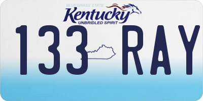 KY license plate 133RAY