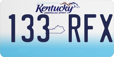 KY license plate 133RFX