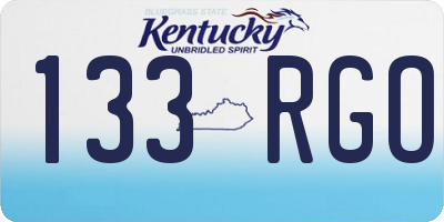 KY license plate 133RGO