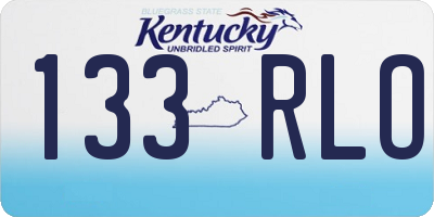 KY license plate 133RLO