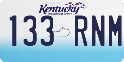 KY license plate 133RNM