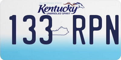 KY license plate 133RPN