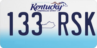 KY license plate 133RSK