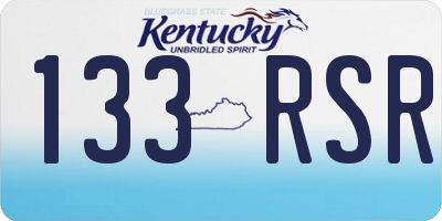 KY license plate 133RSR