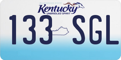 KY license plate 133SGL
