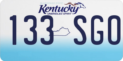 KY license plate 133SGO