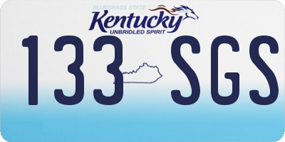 KY license plate 133SGS