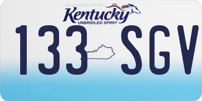 KY license plate 133SGV