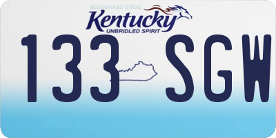 KY license plate 133SGW