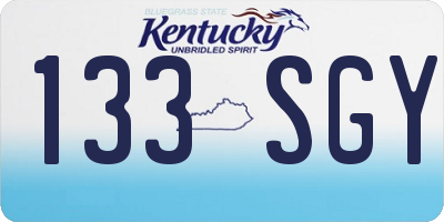 KY license plate 133SGY