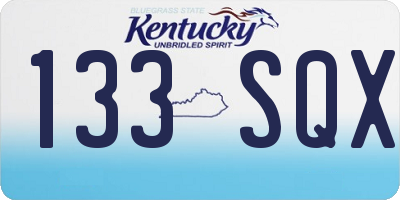 KY license plate 133SQX