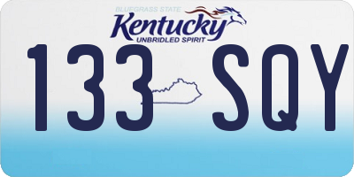 KY license plate 133SQY