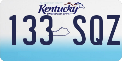 KY license plate 133SQZ