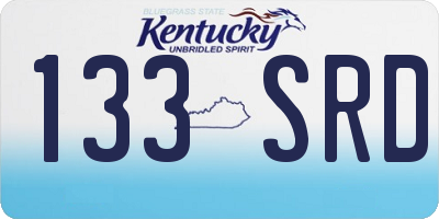 KY license plate 133SRD