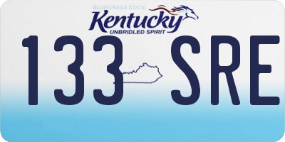 KY license plate 133SRE