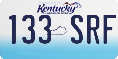 KY license plate 133SRF