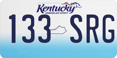 KY license plate 133SRG