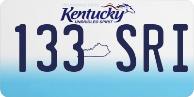 KY license plate 133SRI