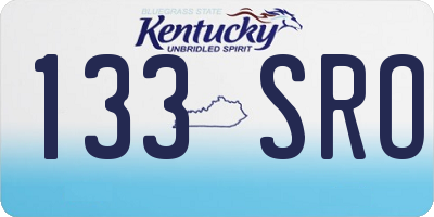 KY license plate 133SRO