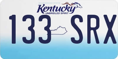 KY license plate 133SRX