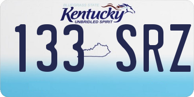 KY license plate 133SRZ
