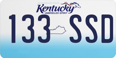 KY license plate 133SSD
