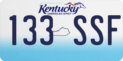 KY license plate 133SSF