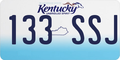 KY license plate 133SSJ