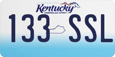 KY license plate 133SSL