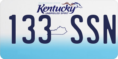 KY license plate 133SSN