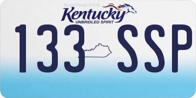 KY license plate 133SSP