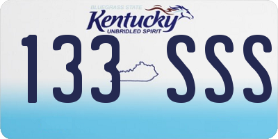 KY license plate 133SSS