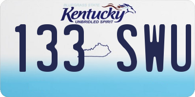 KY license plate 133SWU