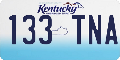 KY license plate 133TNA