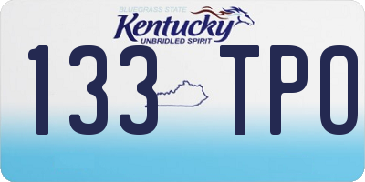 KY license plate 133TPO