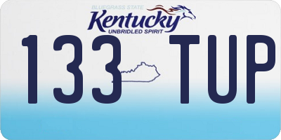 KY license plate 133TUP