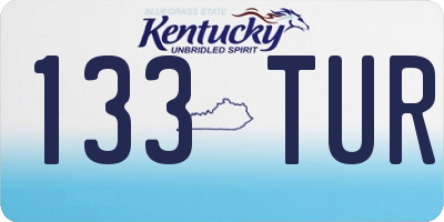 KY license plate 133TUR