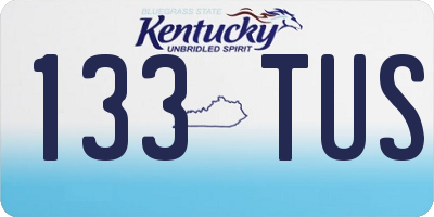 KY license plate 133TUS