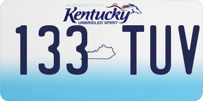 KY license plate 133TUV