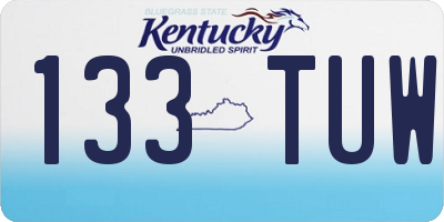 KY license plate 133TUW