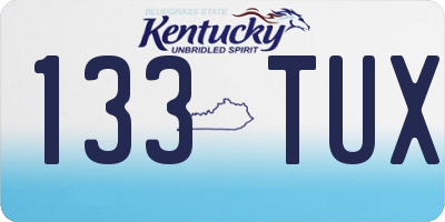 KY license plate 133TUX