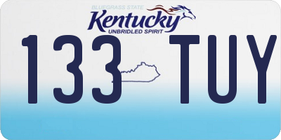 KY license plate 133TUY