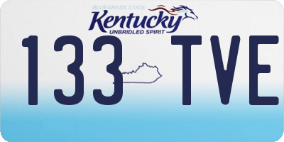 KY license plate 133TVE