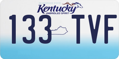 KY license plate 133TVF