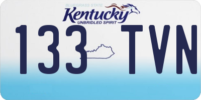 KY license plate 133TVN