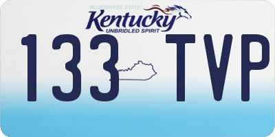 KY license plate 133TVP