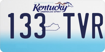 KY license plate 133TVR