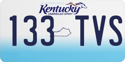 KY license plate 133TVS