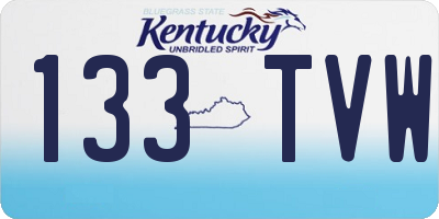 KY license plate 133TVW