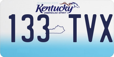 KY license plate 133TVX